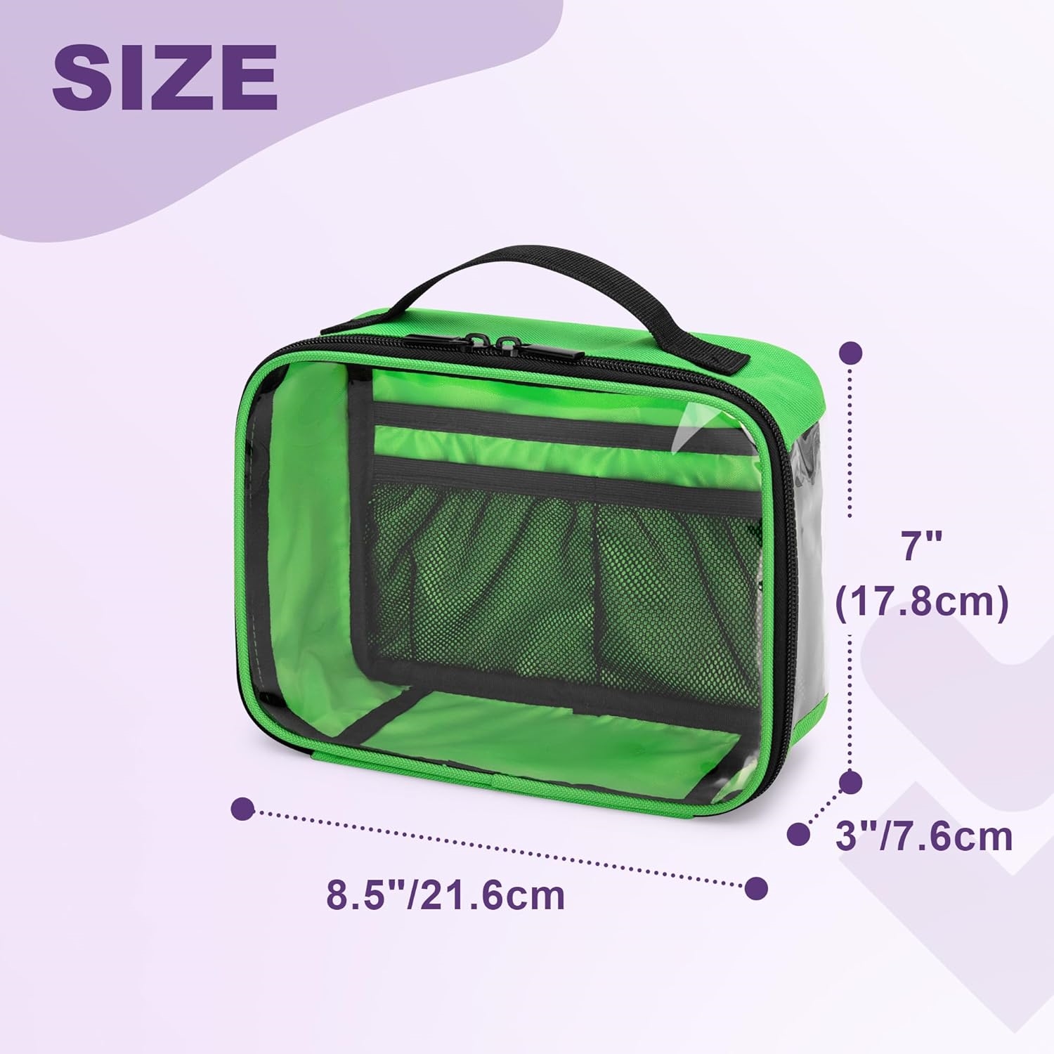 Clear View Travel Medication Bag, Lightweight Empty First Aid Organizer with Multi Mesh Pockets for Household & Trip Use