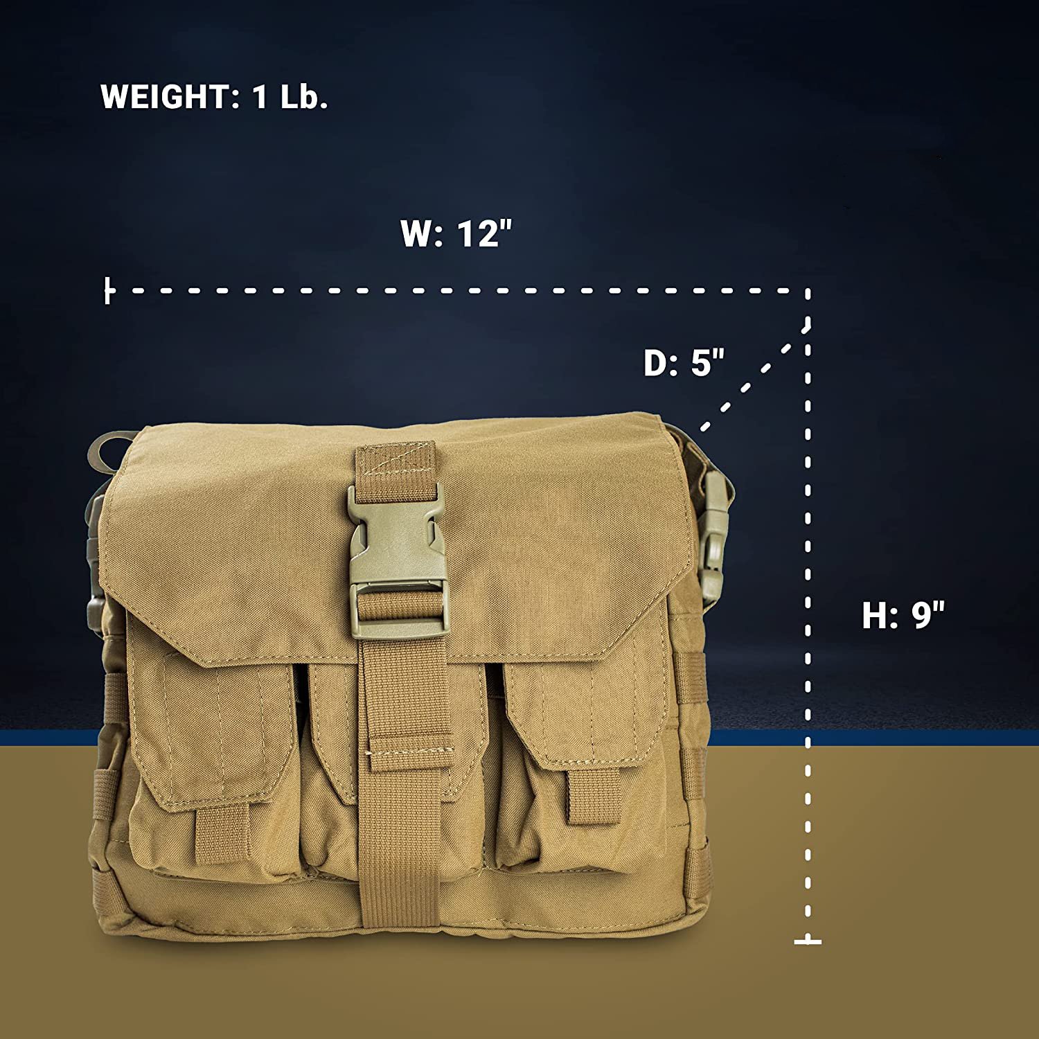 Military Tactical Messenger Bag, MOLLE Shoulder Satchel Pack, Lightweight Tactical Utility Crossbody Bag for Outdoor, Range Gear, EDC & Daily Carry