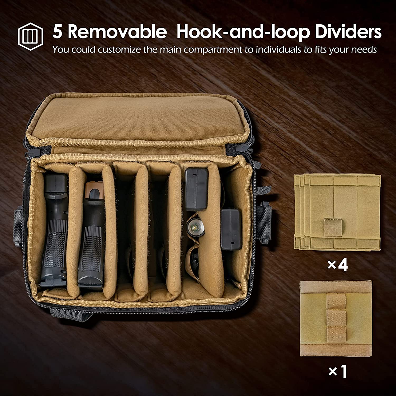 Tactical Storage Gear Bag, Multi-Purpose Modular Carry Tote Bag with MOLLE Webbing & Hook-and-Loop Panel, Waterproof Compact Equipment Organizer Case for Shooting Gear, Camera, EDC & Outdoor