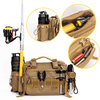 Tactical Fishing Tackle Bag, Multi-Pocket Outdoor Lumbar Gear Bag with Water Bottle Holder, MOLLE Utility Sling Pack for Fishing, Hiking, Camping & EDC Outdoor
