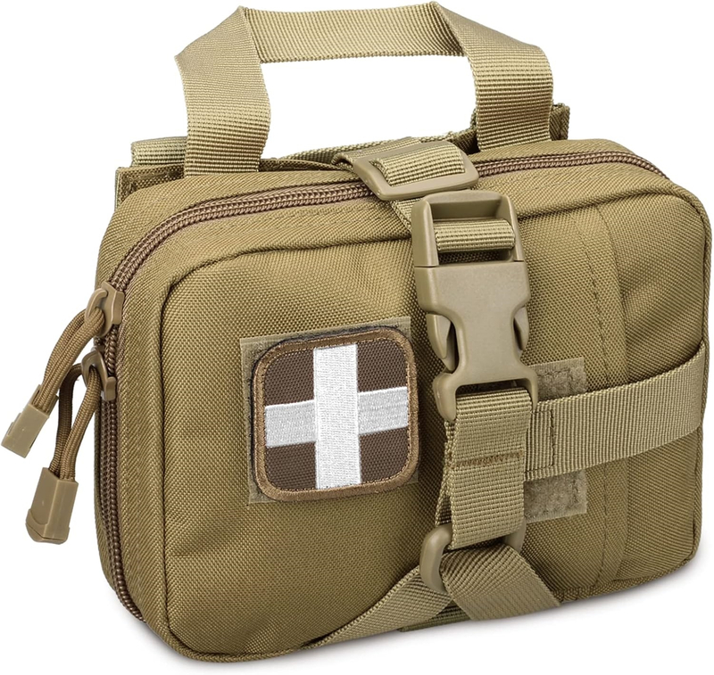Compact Tactical MOLLE First Aid Pouch, Portable Empty Trauma Medical Bag for Outdoor Hunting Camping Survival