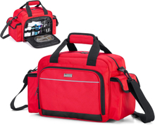 Reflective EMT Medical Carry Bag, Multi-Pocket Empty Nurse First Aid Organizer for Home Visits & Clinic Use