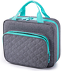 Spacious Clear Interior Medicine Carry Bag, Waterproof Quilted Pill Storage Organizer with Detachable Inner Bag for Travel & Household Medication