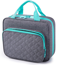 Spacious Clear Interior Medicine Carry Bag, Waterproof Quilted Pill Storage Organizer with Detachable Inner Bag for Travel & Household Medication