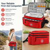 Spacious Waterproof First Aid Kit Bag, Large Capacity Medication Carry Bag with Removable Dividers & Crossbody Strap