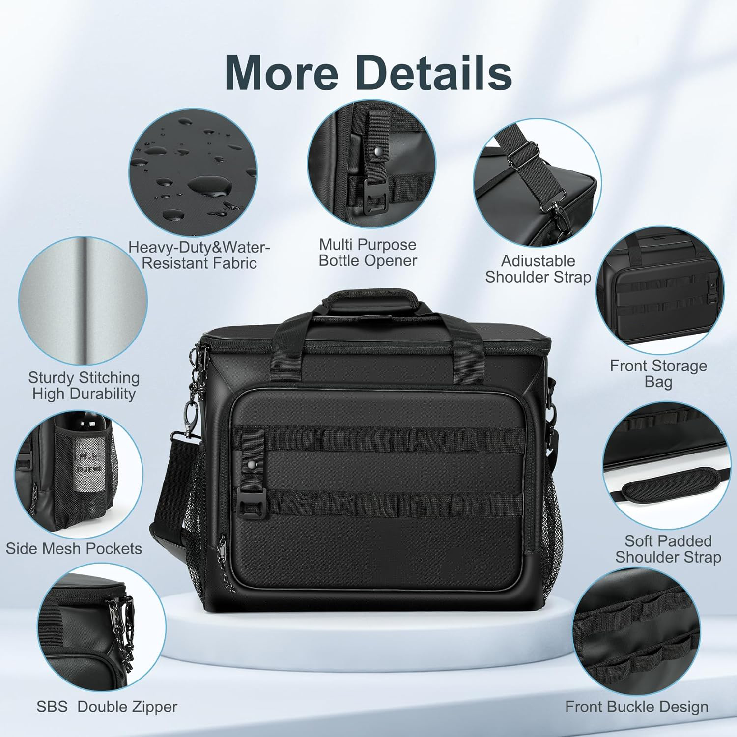 Custom Soft Cooler Bag 30 Cans Collapsible Cooler with Adjustable Shoulder Straps Insulated Cooler Bag