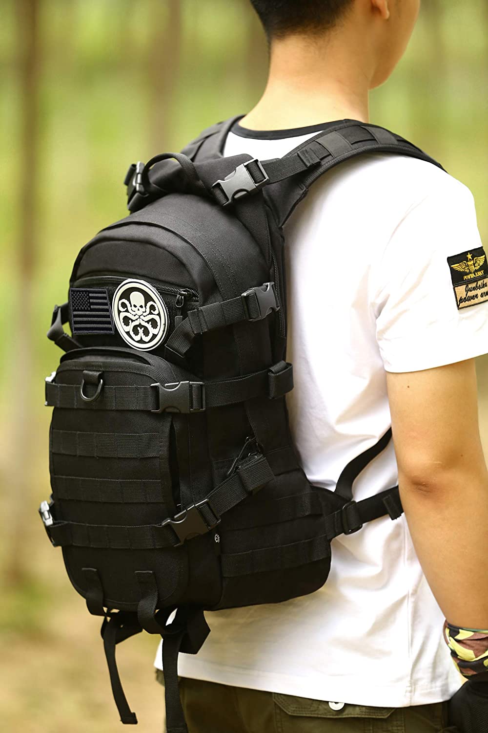 Coyote Brown Tactical Daypack, MOLLE Modular Backpack with Waterproof Rain Cover, Lightweight Outdoor Backpack for Hiking, Shooting Range, Camping & EDC