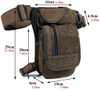 Vintage Waxed Canvas Leg Bag, Military Thigh Pack, Crossbody Waist Pouch with Adjustable Strap