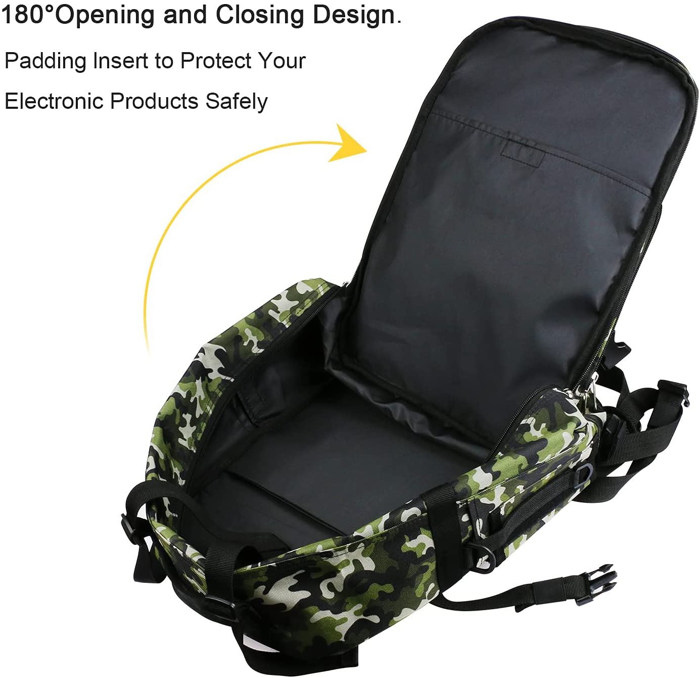 Woodland Camo Tactical Backpack, 20.7L Lightweight MOLLE Daypack, Outdoor Rucksack for Hiking, Camping, Shooting Range & Daily EDC