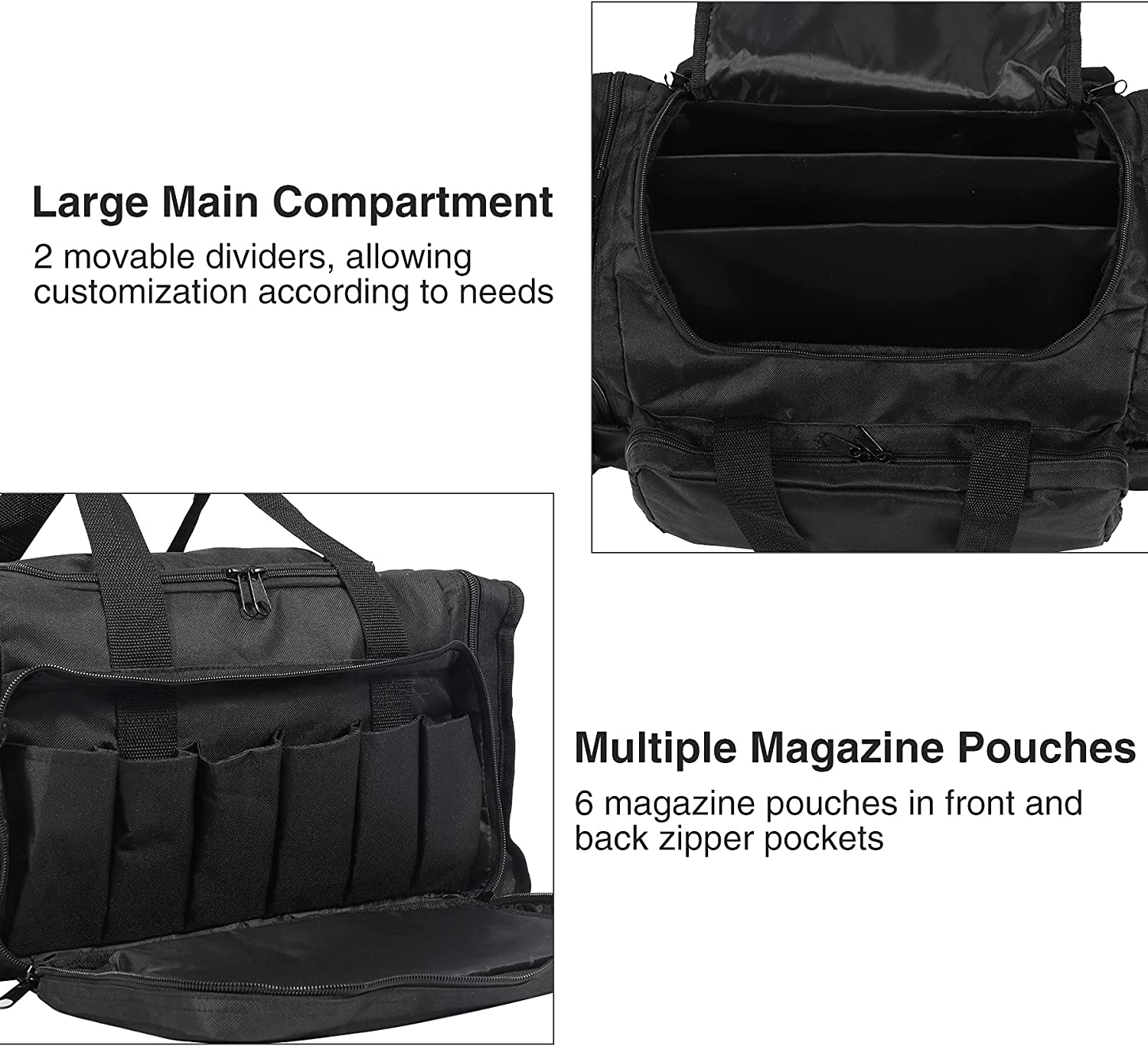 34L Large Tactical Duffle Bag, Water Resistant Heavy Duty Gym Duffel with Detachable Shoulder Strap