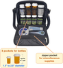 Leather-Look Crossbody Medicine Carry Bag, Multi Compartment Travel Pill Storage Crossbody Bag with Adjustable Shoulder Strap