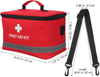 Compact Waterproof First Aid Kit Storage Bag, Reflective Strip Emergency Medical Organizer with Detachable Crossbody Strap for Travel & Car