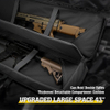 Padded Tactical Rifle Gun Bag, Water Resistant Molle Soft Long Firearm Case with Dual Pistol Pockets for Shooting Range Hunting Transport