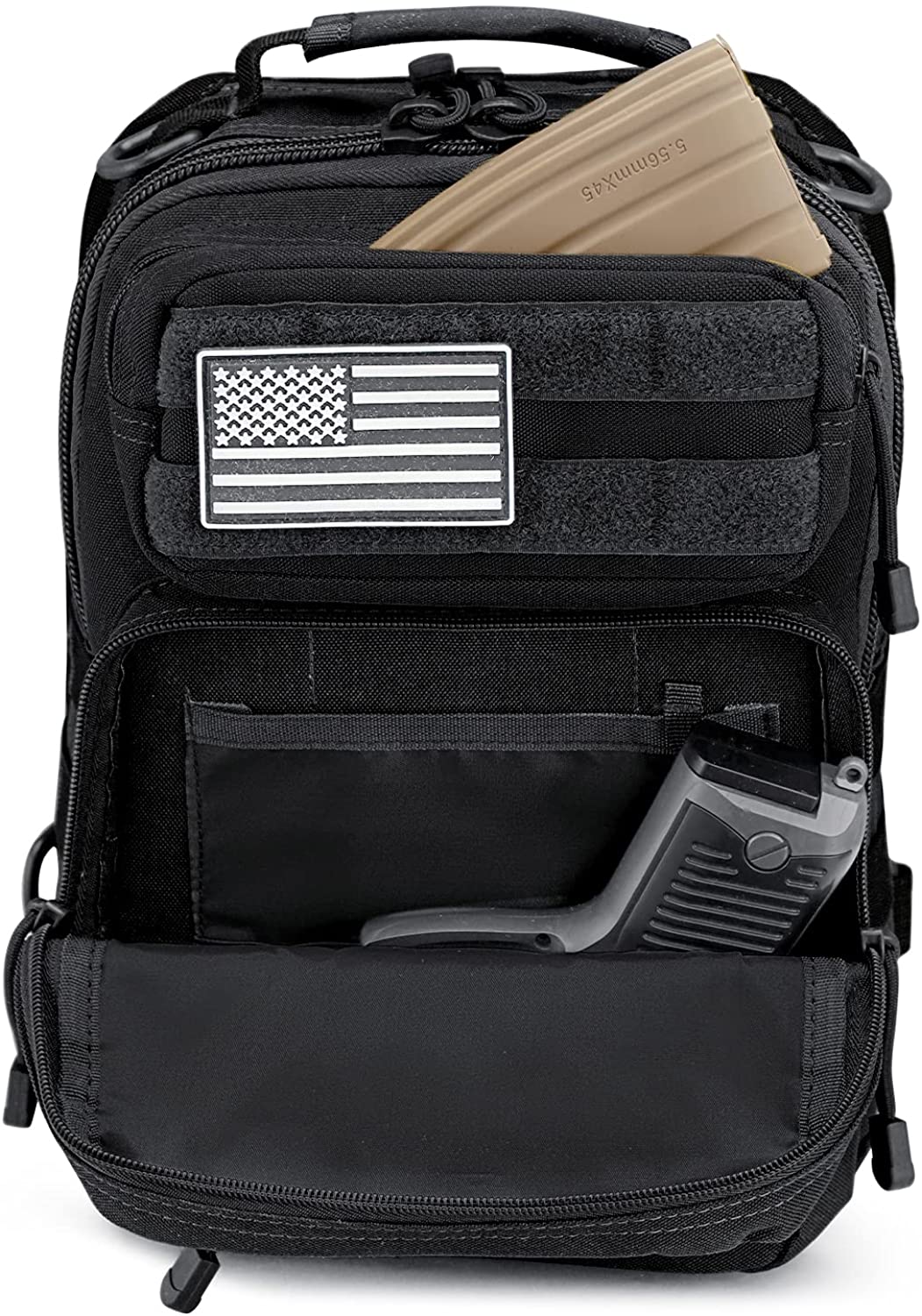 Tactical EDC Sling Bag Crossbody Chest Pack with MOLLE Webbing