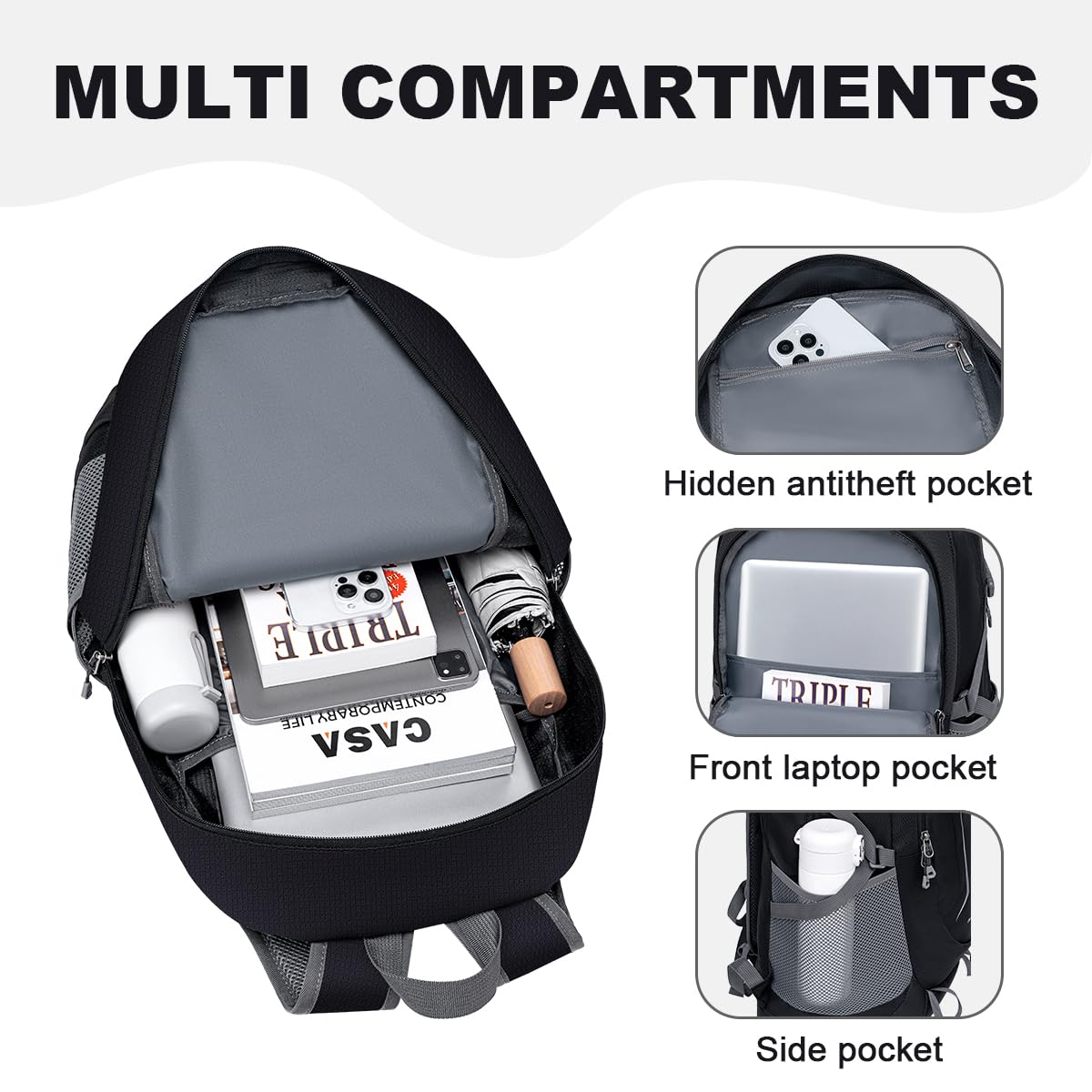0.8lb Ultra Light Foldable Waterproof Hiking Backpack, Portable Packable Daypack for Travel, Camping & Outdoor Sports