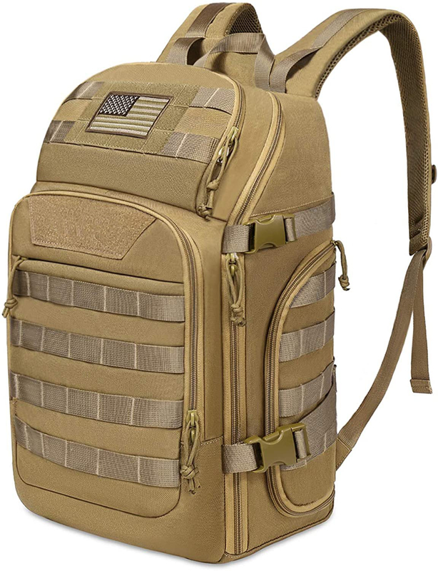 Tactical Backpack with External USB Charging Port, Water Resistant MOLLE Military Rucksack for Outdoor Hiking Camping Travel Daily EDC