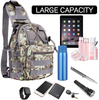 Camouflage Tactical Sling Bag, Lightweight MOLLE Crossbody Chest Backpack, Water Resistant EDC Shoulder Pack for Hunting Hiking Fishing Shooting Outdoor Daily Carry