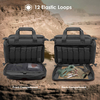 600D Oxford Tactical Gun Range Bag, Waterproof Dustproof Shooting Duffle Handbag with Anti-Skid Base, Multi-Pocket Pistol Carry Case for Shooting Range Hunting Storage