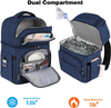 Leakproof Dual Compartment Thermal Cooler Backpack, 12 Hours Cold Retention Insulated Lunch Backpack for Beach, Camping, Office Picnic