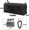 14 Inch Tactical MOLLE Tool Storage Pouch, Heavy Duty Nylon EDC Gear Bag with Patch Panel & Free Carabiner American Flag Patch