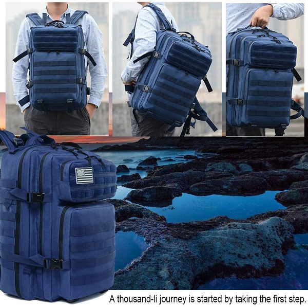 45L Large Capacity Tactical Backpack, 900D Waterproof Oxford Military Backpack