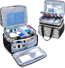 Large Double Layer Medicine Storage Bag, Portable Empty Family Pill Organizer with Multi Pockets for Home & Travel Medication Storage