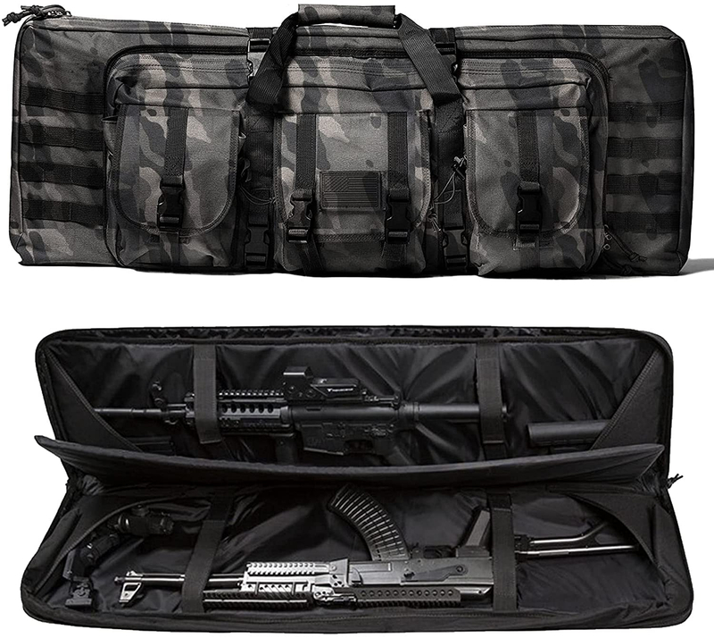 Camouflage Tactical Rifle Case, 38.2 Inch Water Resistant Long Gun Bag with Multiple Magazine Pouches, MOLLE Firearm Transport Bag for Shooting Range, Hunting & Outdoor