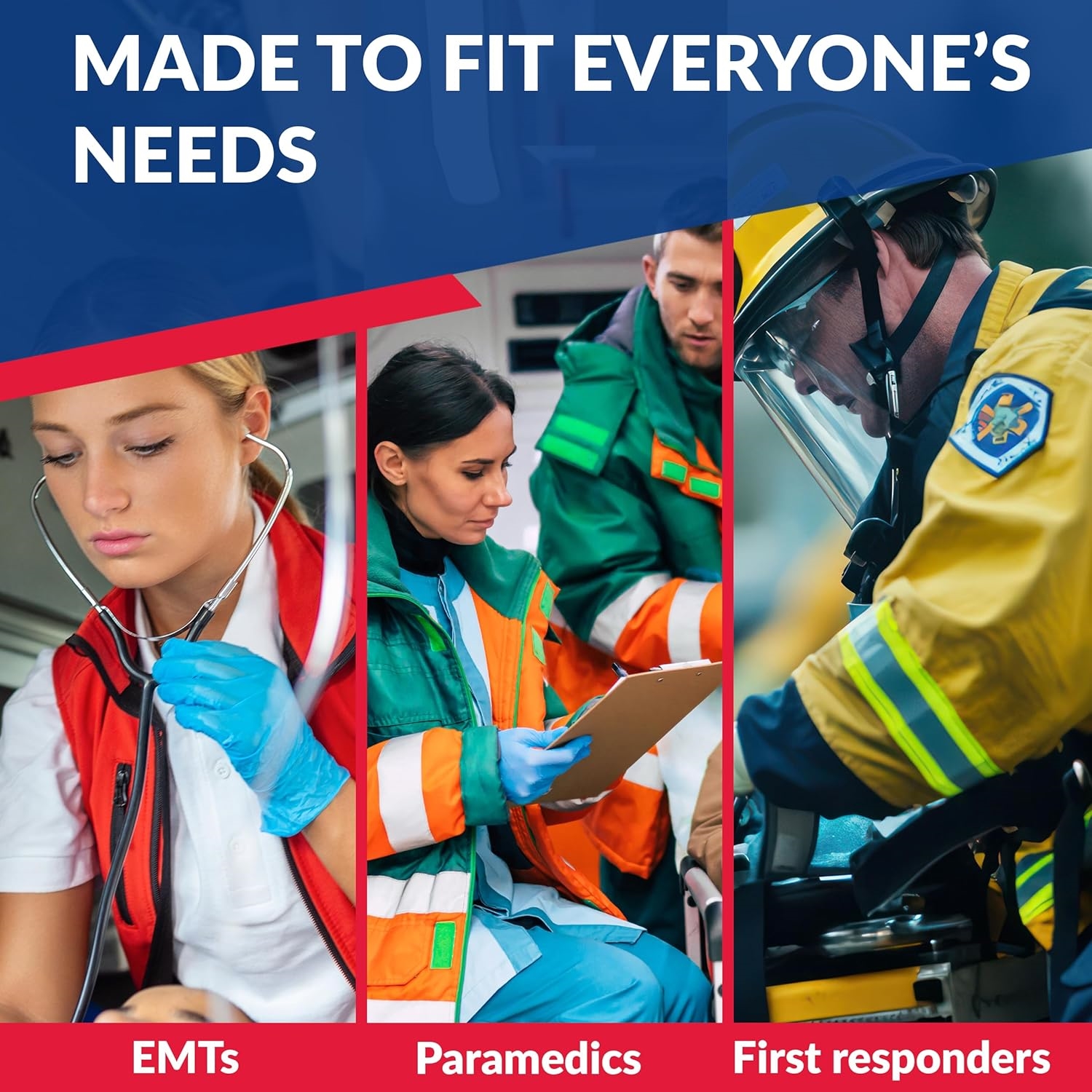 Compact Water Resistant First Responder Medical Bag, Multi Pocket Quick Access Empty EMT Trauma Organizer for Emergency Use