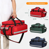 Reflective EMT First Aid Responder Bag, Empty Multi-Compartment Medical Carry Bag with Removable Dividers for Rescue & Household Use