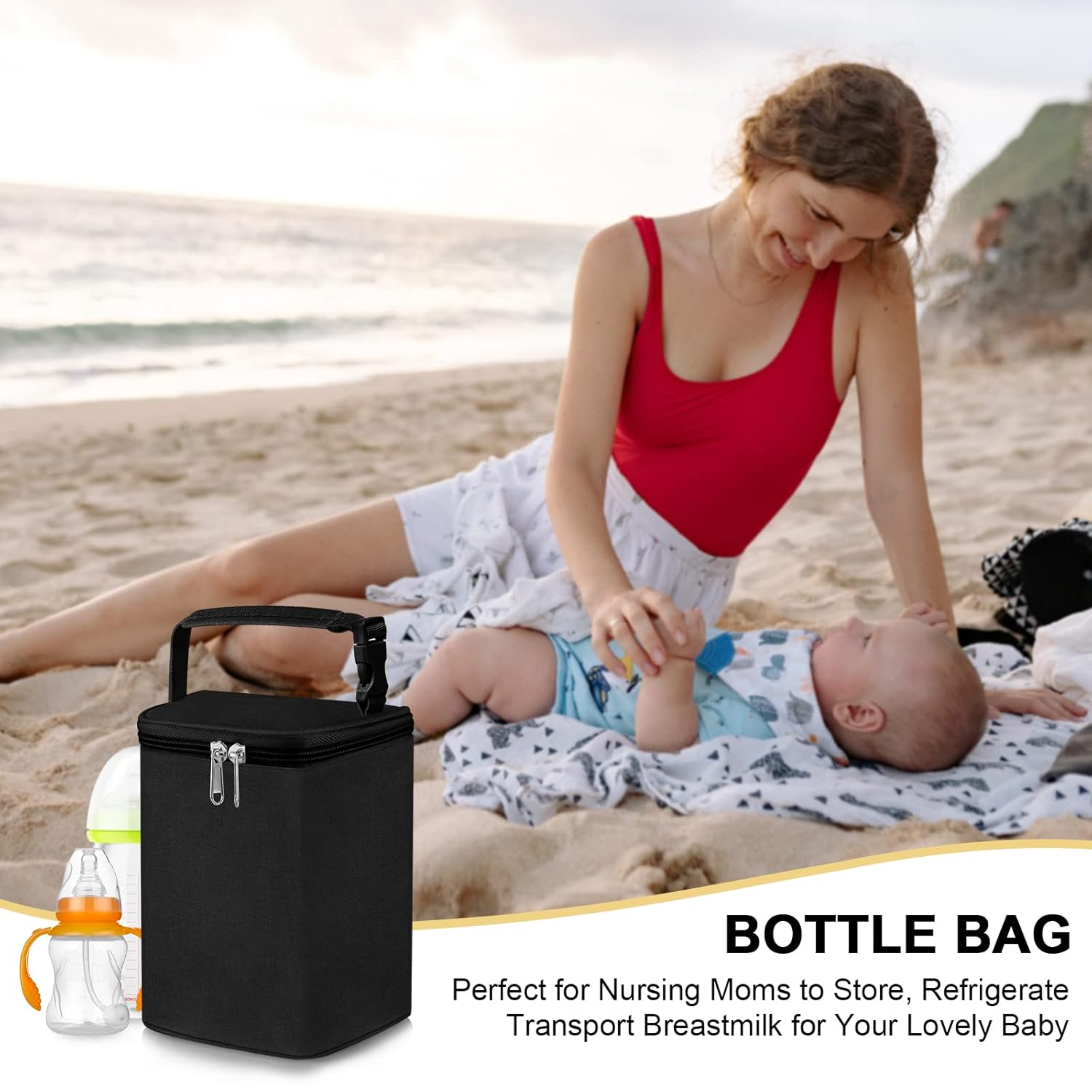 Breastmilk Cooler Bag Baby Bottle Cooler Bags for Nursing Mom Daycare Travel Insulated Tote Bags