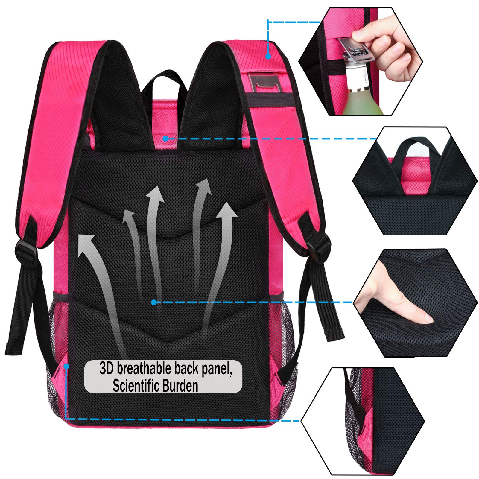 Horizontal Top Zip Leakproof Cooler Backpack, Waterproof Insulated Thermal Backpack for Outdoor Camping Fishing Beach Picnic
