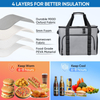 Foldable Large Insulated Cooler Bag, 100% Leakproof Seamless Liner Water Resistant Soft Cooler Tote for Outdoor Beach Camping Picnic Grocery