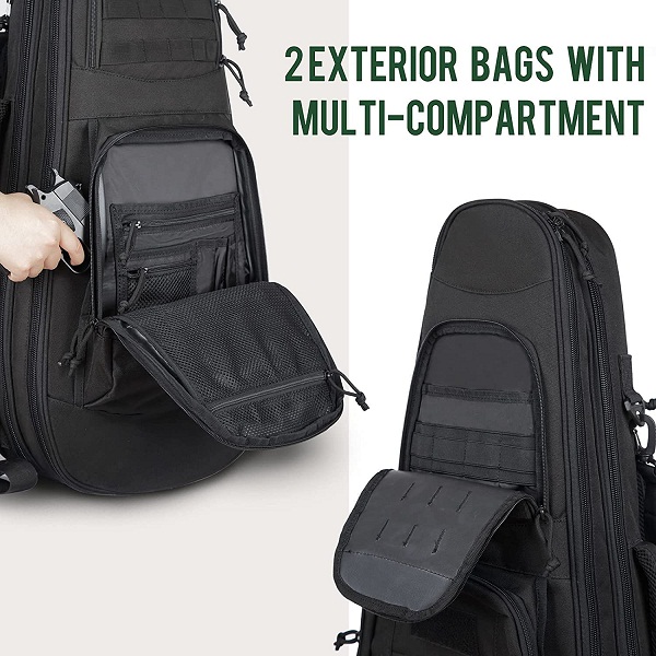 37 Inch Discreet Tactical Rifle Case, Multi-Pocket Concealed Gun Bag with MOLLE Webbing, Padded Firearm Transport Backpack for Shooting Range, Hunting & Outdoor Transport