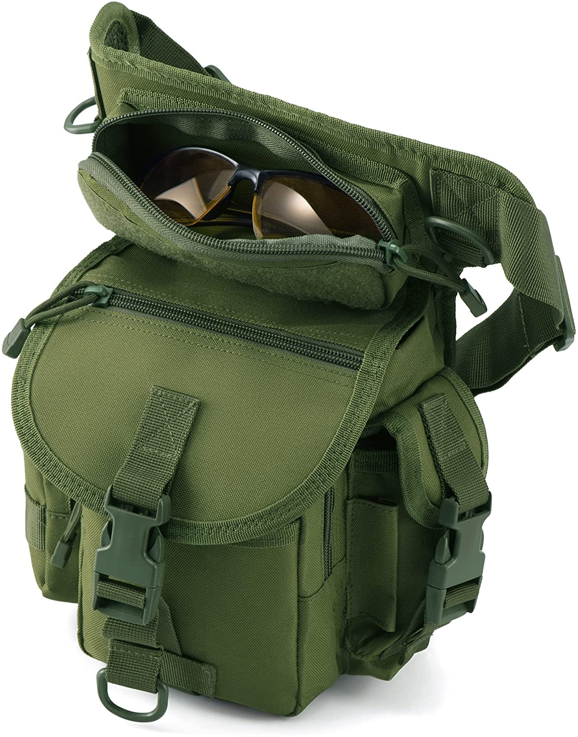 Tactical Drop Leg Pouch, Multi-Pocket Utility Thigh Bag with Adjustable Waist Belt, MOLLE EDC Leg Pack for Hunting, Fishing, Motorcycle, Outdoor Adventures