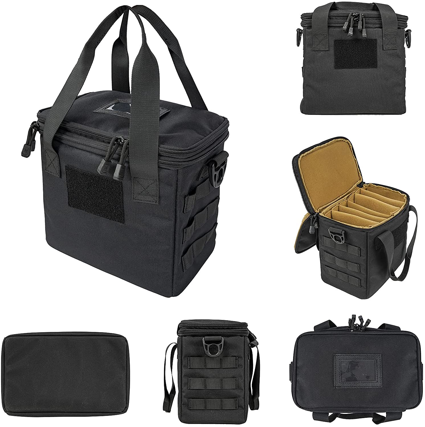 Tactical Storage Gear Bag, Multi-Purpose Modular Carry Tote Bag with MOLLE Webbing & Hook-and-Loop Panel, Waterproof Compact Equipment Organizer Case for Shooting Gear, Camera, EDC & Outdoor