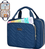 2 Sizes Waterproof Quilted Medicine Carry Bag, Portable Travel Pill Organizer with Front Pocket & Lockable Zippers