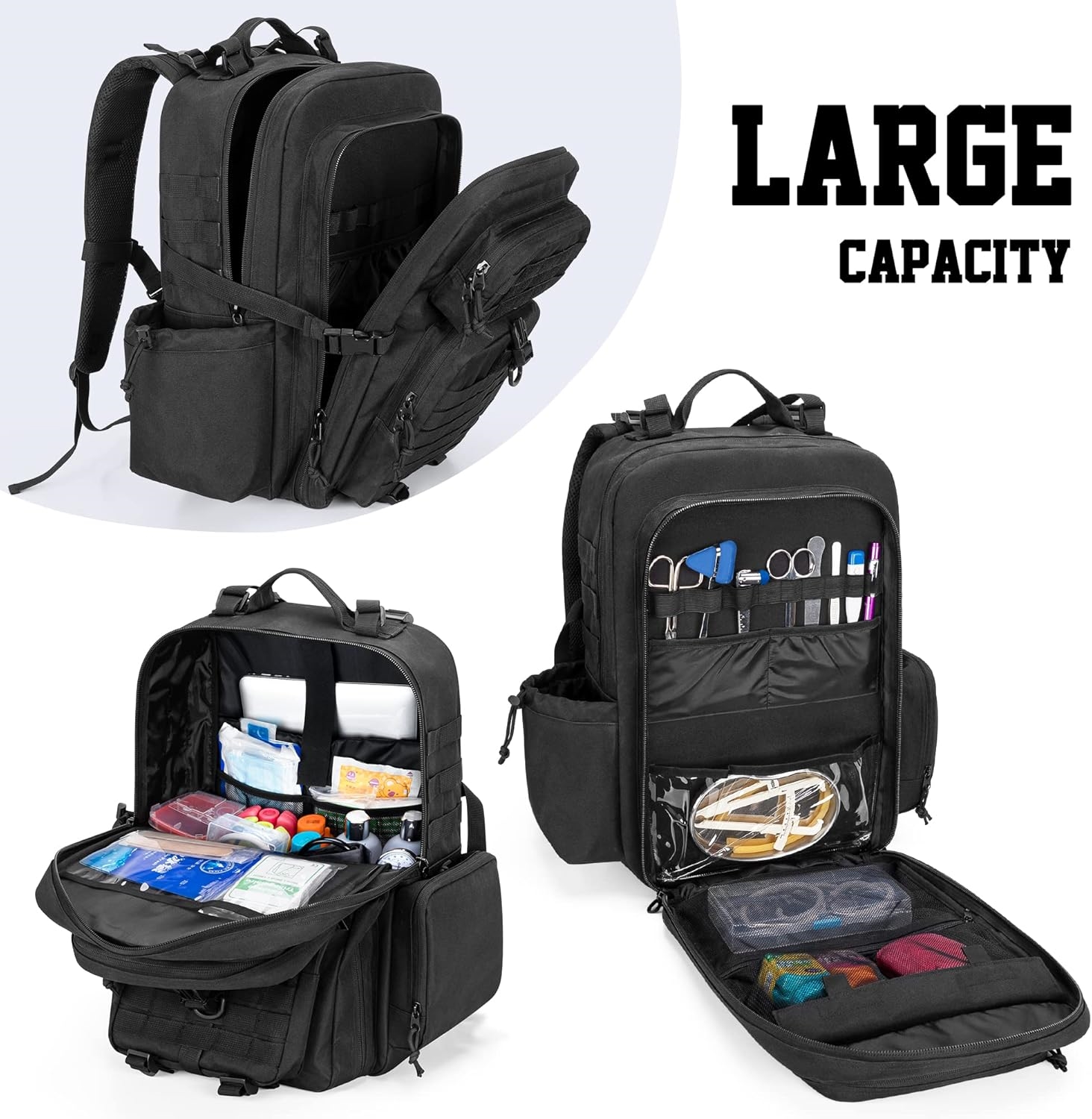 Tactical EMT Medical Backpack, Large Capacity Waterproof Emergency Trauma Backpack for Paramedics & Outdoor Survival