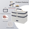 Compact 2-Layer Medicine Carry Bag, Water Resistant Pill Organizer with Multi-Size Elastic Loops for Travel & Household Prescription Storage