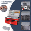 Spacious Waterproof First Aid Kit Bag, Large Capacity Medication Carry Bag with Removable Dividers & Crossbody Strap