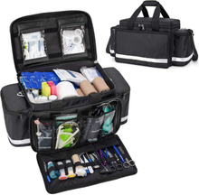 Reflective Large Capacity EMT Medical Bag, Removable Divider Nurse Trauma Bag for Clinic, Ambulance & Emergency Rescue