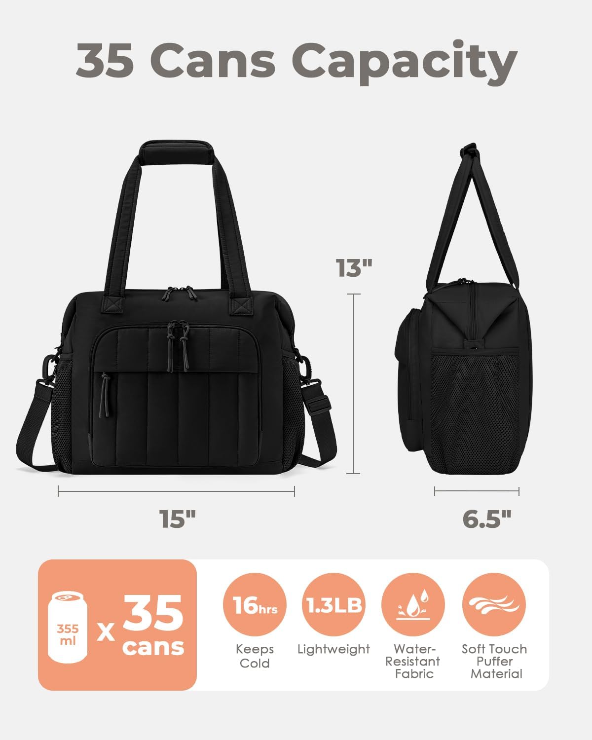 35-Can Insulated Cooler Tote Bag