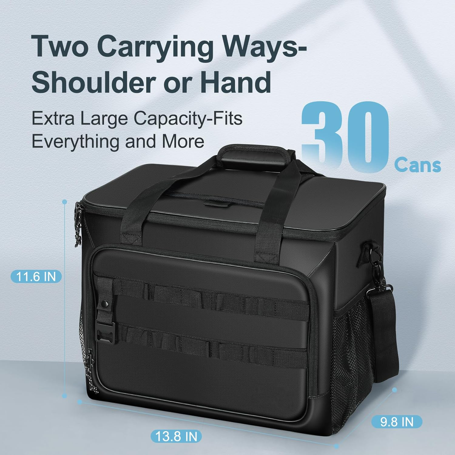 Custom Soft Cooler Bag 30 Cans Collapsible Cooler with Adjustable Shoulder Straps Insulated Cooler Bag