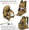 Coyote Brown Tactical Daypack, MOLLE Modular Backpack with Waterproof Rain Cover, Lightweight Outdoor Backpack for Hiking, Shooting Range, Camping & EDC