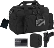 Tactical Pistol Range Bag, Compact Shooting Gear Duffle Bag with Lock Loops, MOLLE Handgun Carry Bag for Shooting Range, Hunting & Tactical Training