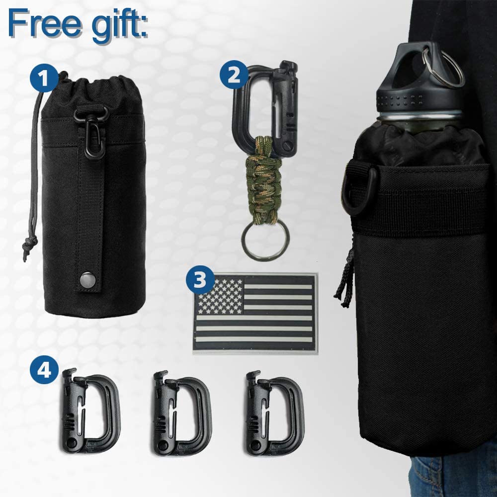 Tactical Sling Bag Crossbody Chest Pack, MOLLE EDC Shoulder Sling Backpack with Water Bottle Pouch, D-Rings & Flag Patch, Outdoor Daypack for Hiking, Shooting, Camping