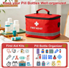 Compact Waterproof First Aid Kit Storage Bag, Reflective Strip Emergency Medical Organizer with Detachable Crossbody Strap for Travel & Car