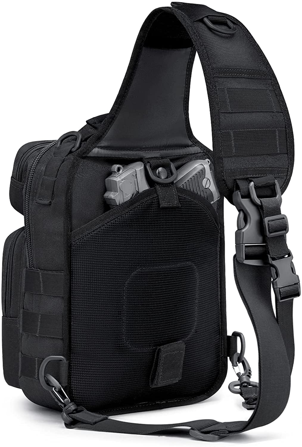 Tactical EDC Sling Bag Crossbody Chest Pack with MOLLE Webbing
