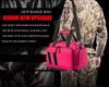 Pink Tactical Gun Range Bag, 6 Pistol Magazine Slots Padded Handgun Storage Duffle Bag for Shooting Range Transport