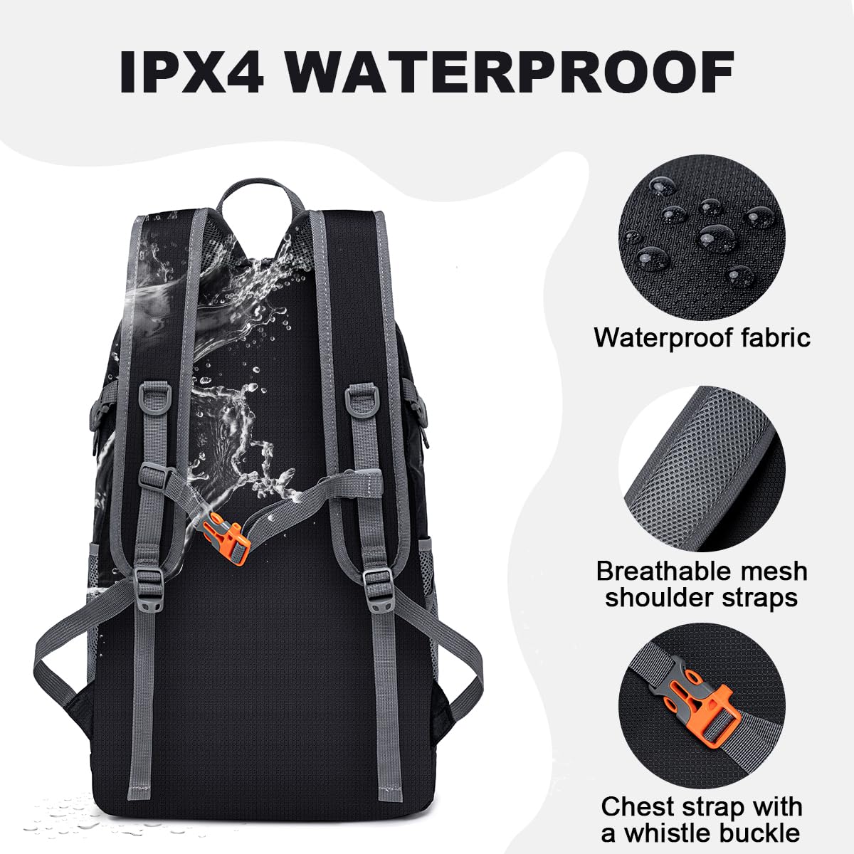 0.8lb Ultra Light Foldable Waterproof Hiking Backpack, Portable Packable Daypack for Travel, Camping & Outdoor Sports
