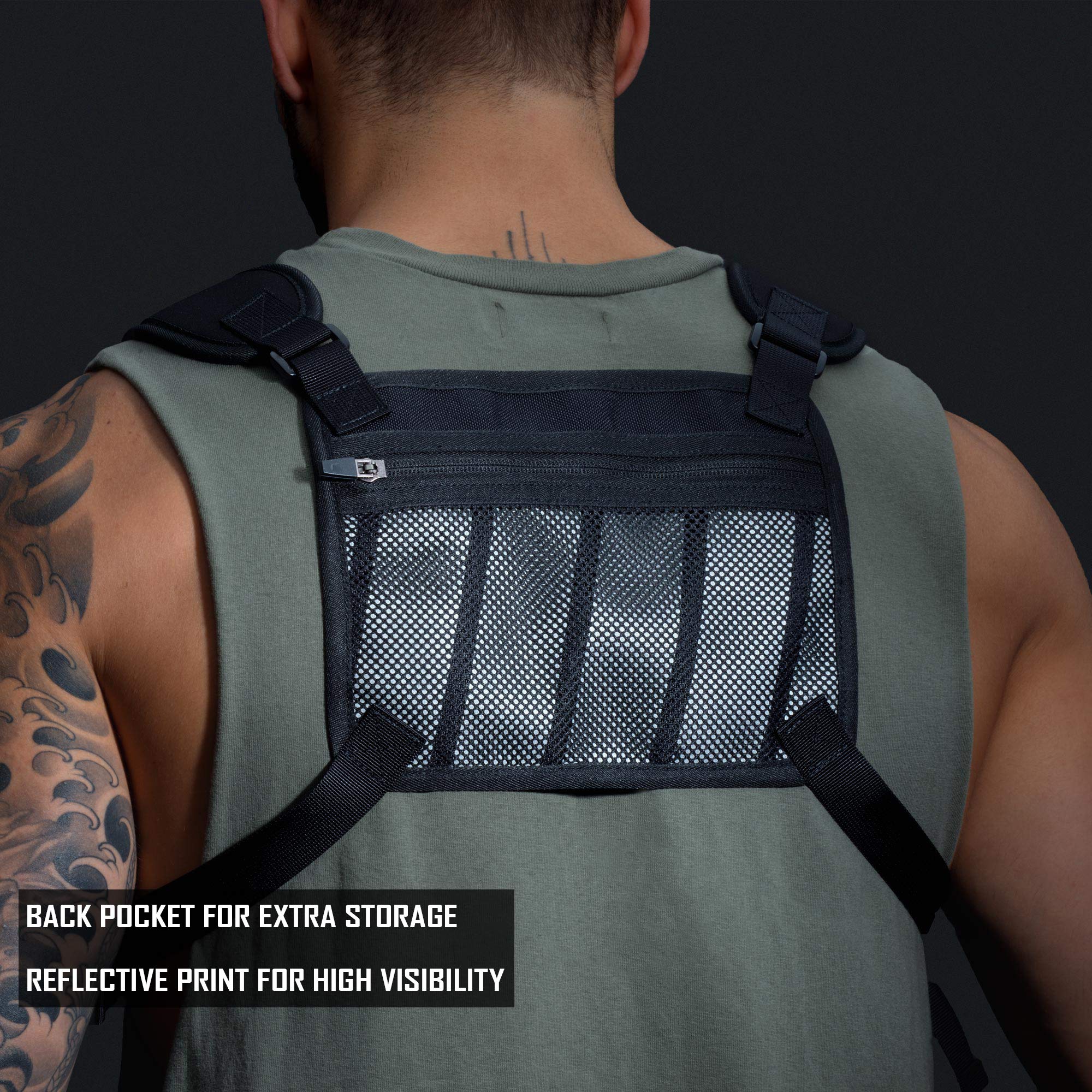 Water Resistant Chest Pack Running Vest for Workouts Running Phone Holder Extra Storage Lightweight Running Pack